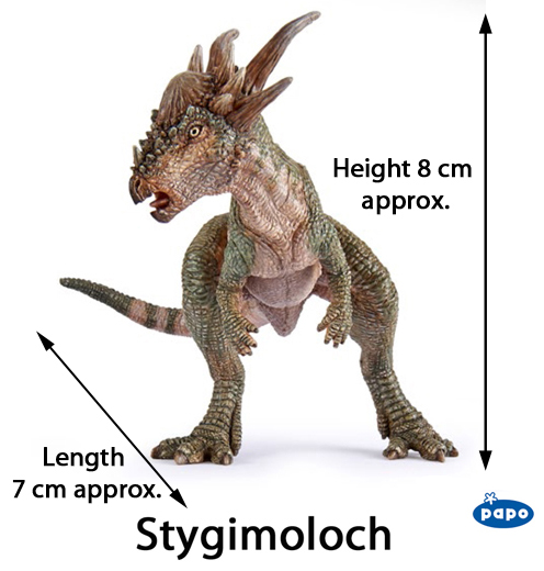 Official measurements for the new for 2020 Papo Stygimoloch dinosaur model.