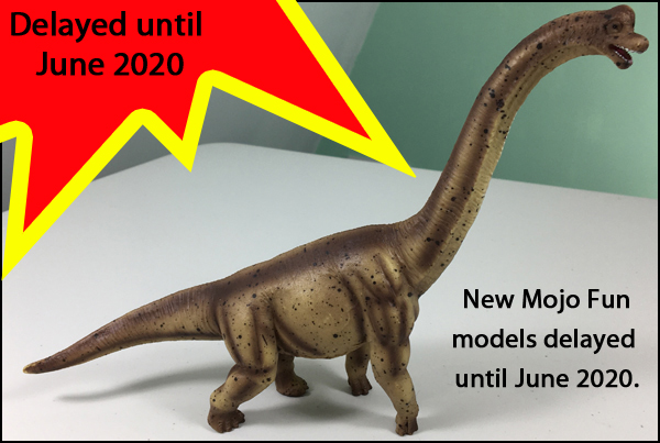 New Mojo Fun prehistoric animals delayed due to virus outbreak.