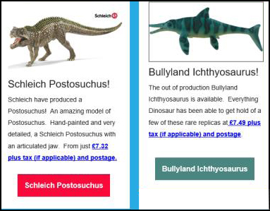 Prehistoric Postosuchus and the Bullyland Ichthyosaurus feature in Everything Dinosaur newsletter.
