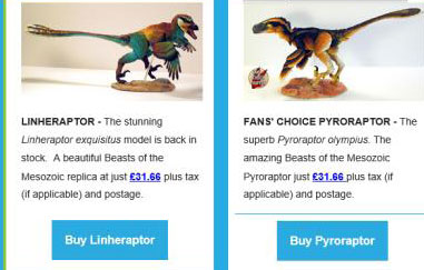 Beasts of the Mesozoic Pyroraptor and Linheraptor models.