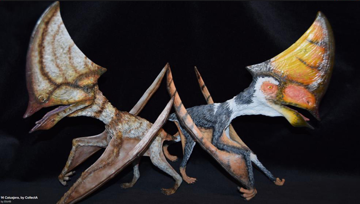 Two beautiful customised pterosaur figures (CollectA Supreme Caiuajara models).