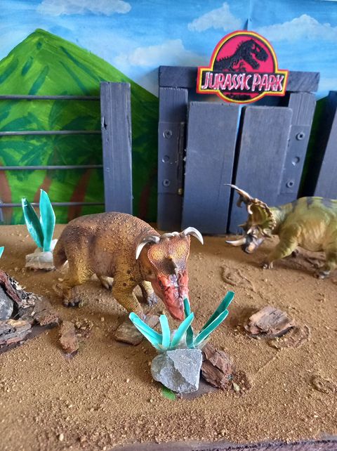 Horned dinosaurs at Jurassic Park.