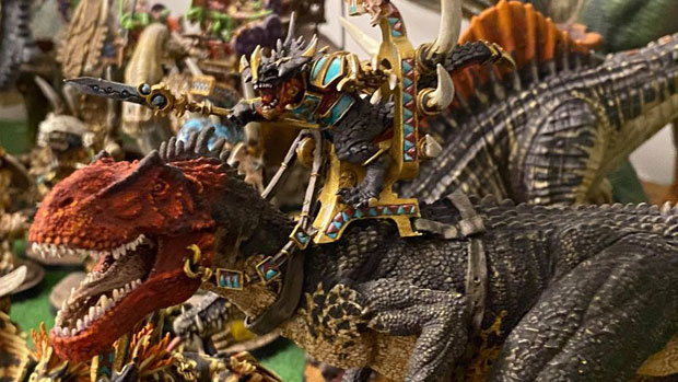Papo dinosaurs customised for Warhammer