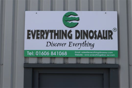 Everything Dinosaur Signage - New Premises