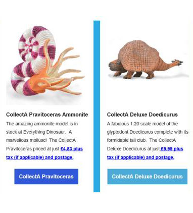 CollectA Pravitoceras and the CollectA Deluxe Doedicurus.