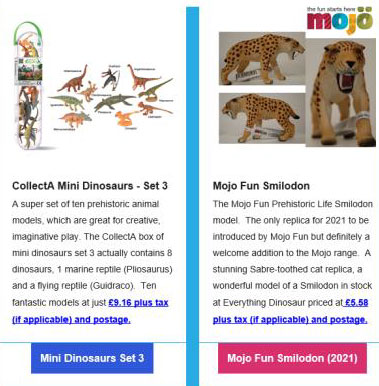 CollectA Mini Dinosaurs Set 2 and the Mojo Fun Smilodon (2021)