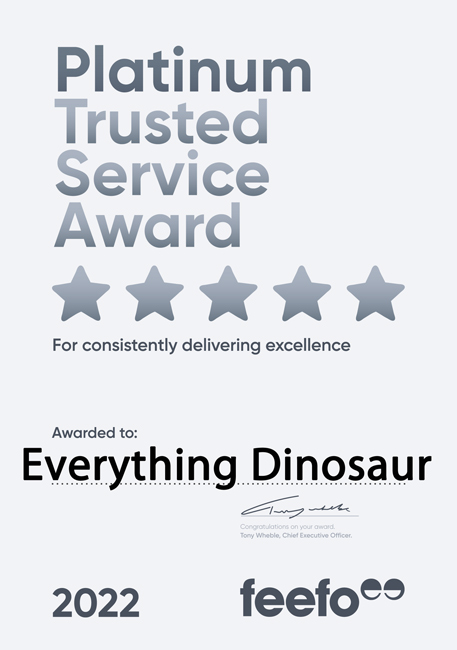 Everything Dinosaur wins the Platinum Trusted Service Award