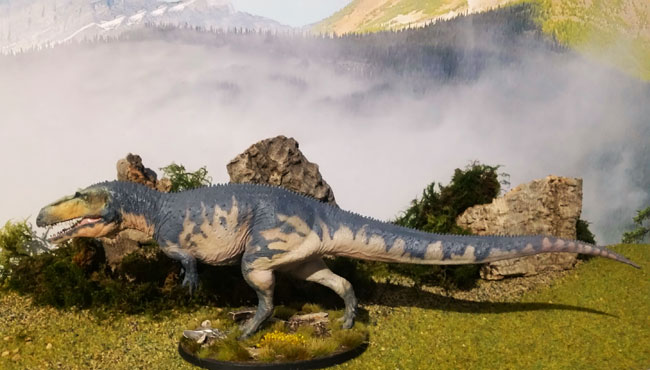 PNSO Torvosaurus dinosaur diorama (lateral view)
