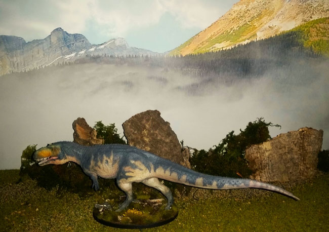 Connor the Torvosaurus dinosaur diorama.