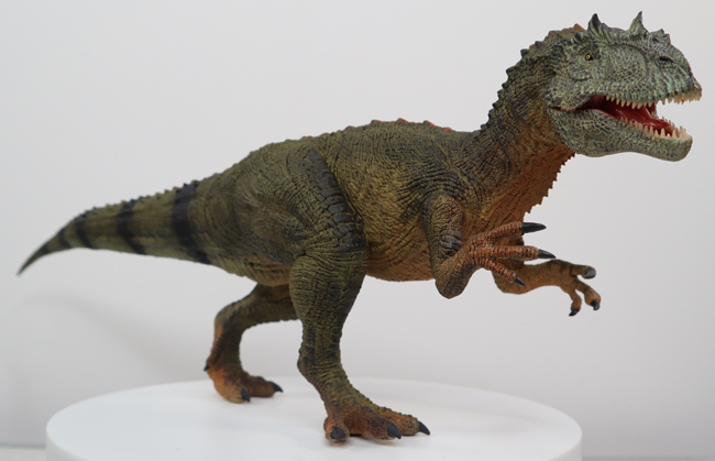 Rebor Saurophaganax dinosaur model in the "jungle" colour scheme.