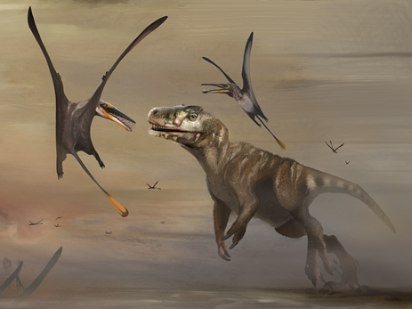 Skye Art megalosaur and pterosaur interaction