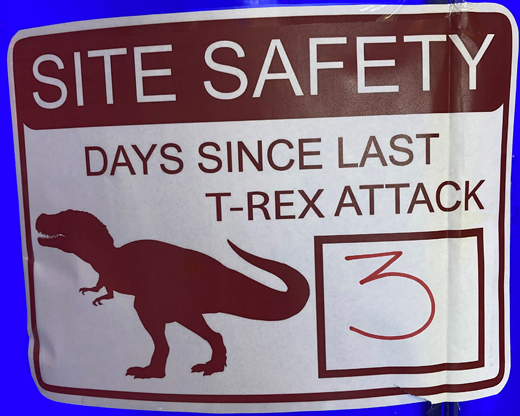 Three days since a Tyrannosaurus rex attack.